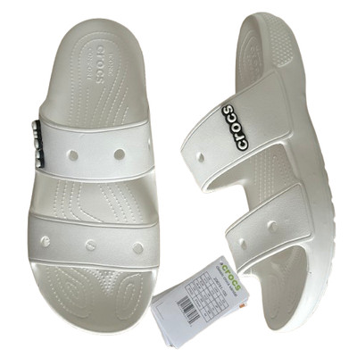 Crocs Herren Clogs Sandalen weiß Größe UK 12 EU 48-49 Classic zwei Riemen 206761-100