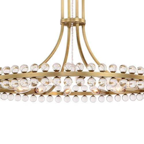 Crystorama Clover 22 1/2" Wide Aged Brass and Crystal Chandelier - Picture 6 of 7