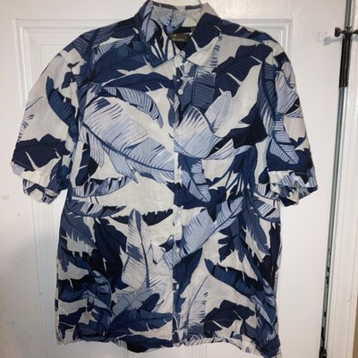 Cafe Luna Floral Shirt Men s Large Short Sleeve Button Up Tropical Print