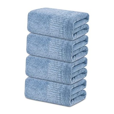  Large Bath Towels Set of 4-35 x 63 Inches Super 4 Piece Bath Sheet Light Blue