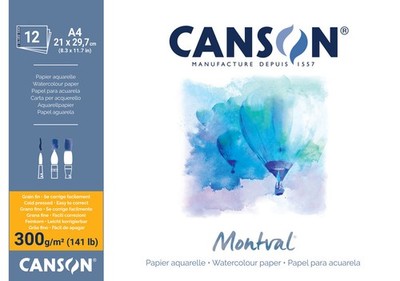 CANSON Aquarellblock ''Montval'' DIN A4 50 Blatt