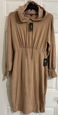 NWT Express Dress Long Sleeve Midi Hoodie Tan Casual Comfy Lightweight Women’s S
