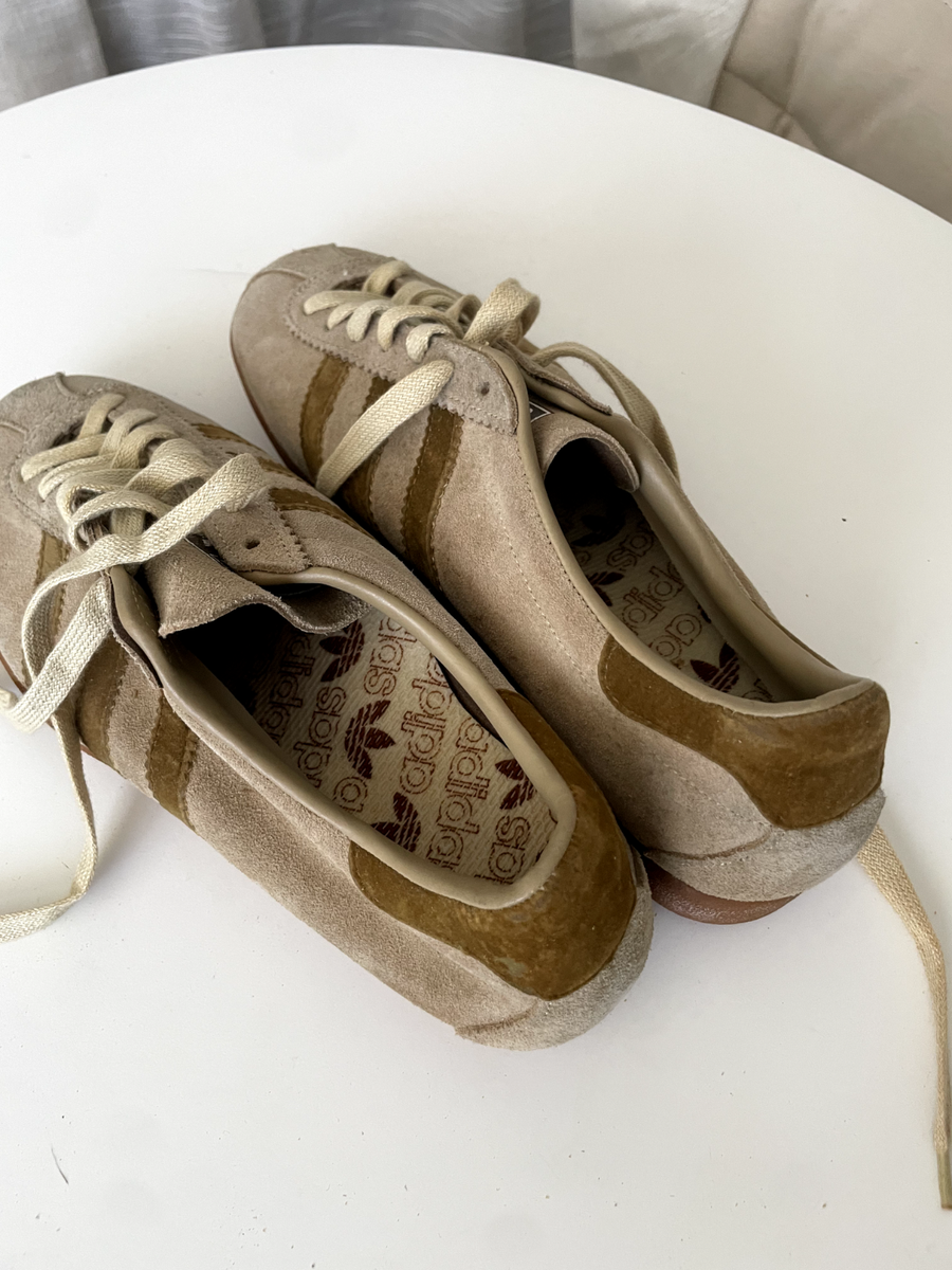 Vintage 70s Adidas 1974 Riviera Tobacco Camel Brown France DS Low Sneakers  US 8