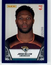 2019 Panini Sticker Cards Blue Josh Allen RC #74 /299 JAX