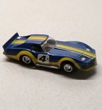 Tyco HO Slot Car Corvette Blue/Yellow 4