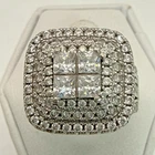 STUNNING .925 Vintage Sterling Silver Estate Ring Size 6.25 w-Colorless stone