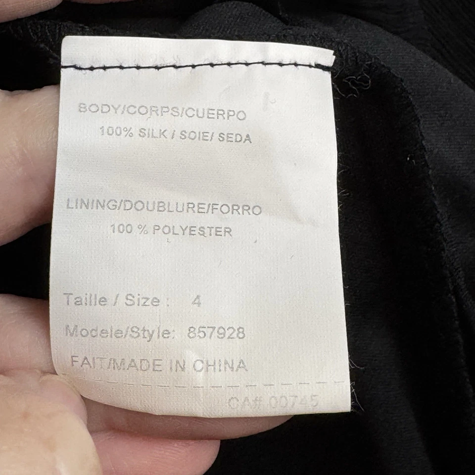 White House Black Market 荷叶边雪纺丝绸 V 领连衣裙女式 4-857928 码 — 第 4/4 张图片