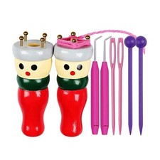 8pcs French Knitter Tool Kit Wooden Knitting Set Spool Knitting Doll DIY Craft