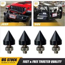 4 Packs License Plate Frame Fasteners Black Spike Screws Bolts Universal