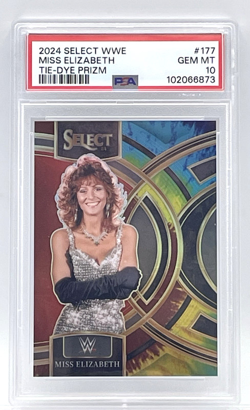 MISS ELIZABETH - 2024 PANINI WWE SELECT PREMIER TIE-DYE PRIZM #12/25 - PSA 10