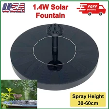 Solar Power Bird Bath Fountain Pump, Upgrade 1.4W Solar Fountain with 6 Nozzle