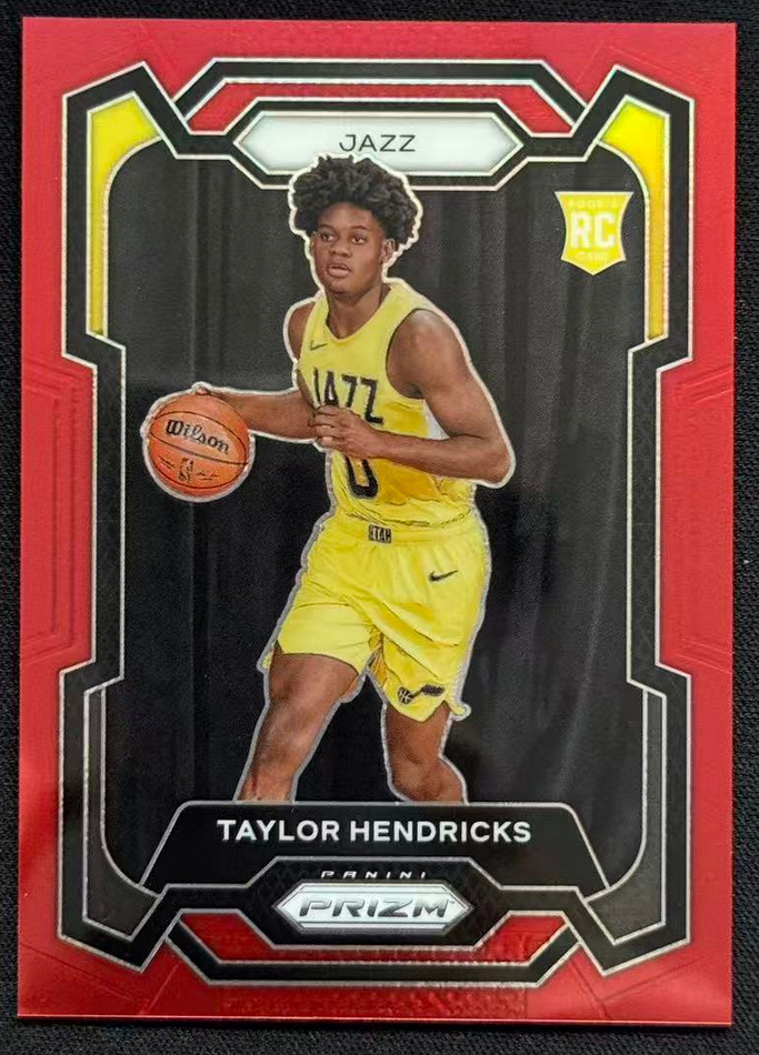 Taylor Hendricks 2023-24 Panini Prizm 032/299 Red RC Utah Jazz #161