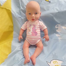 Adorable 18" Full Silicone Reborn Baby Doll Cute Girl Open Eyes for Gift Toys