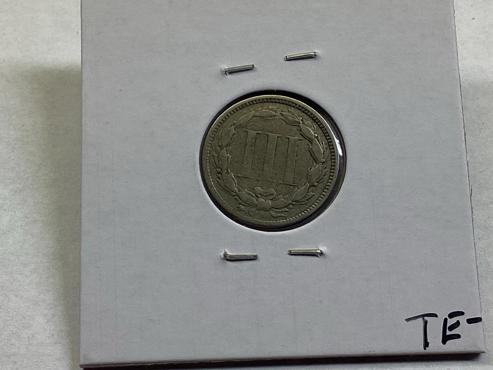 1866 Three Cent Nickel Civil War Reconstruction Era Coin 022025 53te - Image 2 of 4