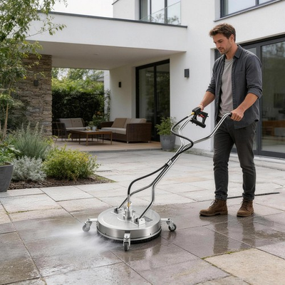 #ad 20quot;Pressure Washer Surfaces Cleaner 4500PSI w Handle Wheel 2 high pressure nozzl $106.87