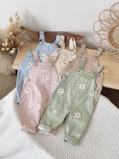 New Spring Autumn Baby Boys Girls Flower Embroidered Casual Sleeveless Pants