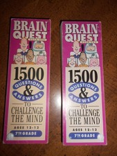 Brain Quest Questions Answers Challenge 7th Grade Vtg. Complete 2 Decks 90's