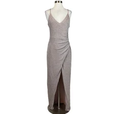 Betsy & Adam Women's Formal Dress Size 6 Purple Sparkly Sleeveless Column Gown