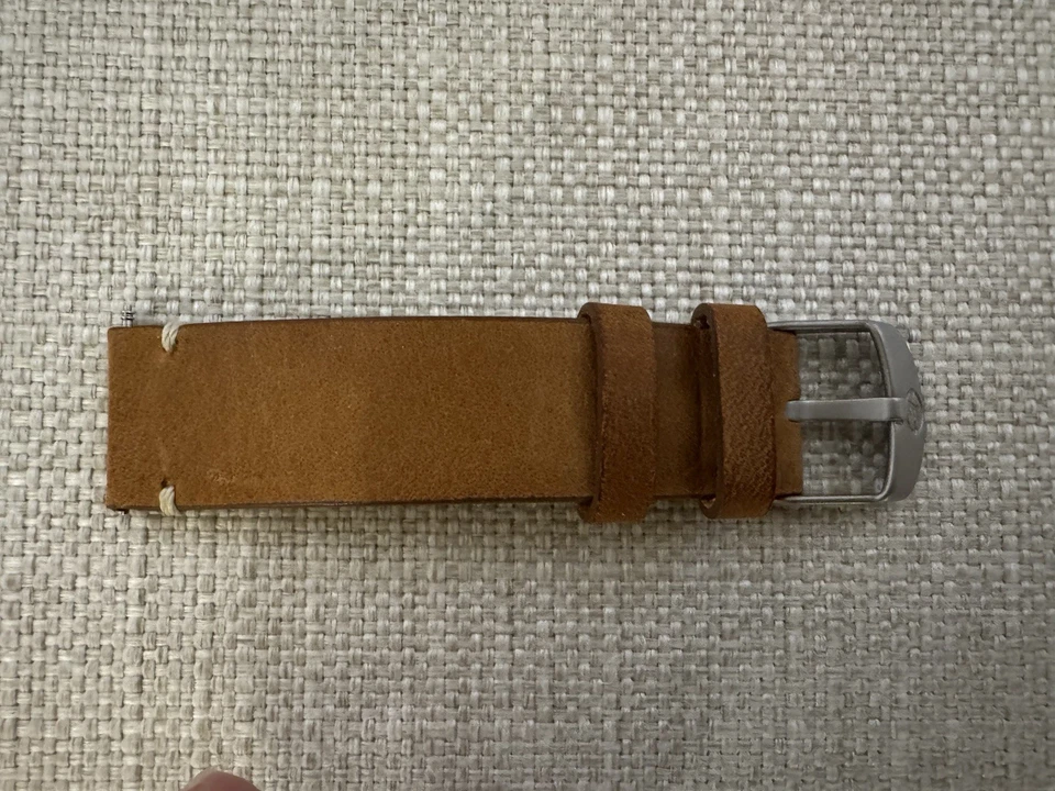 Correa de reloj de cuero marrón tostado al aceite de 20 mm para hombre! Usado una vez! Se adapta a Swatch Omega Foto 4 de 4