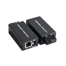 Mini Gigabit Fiber Media Converter SC To RJ45 Ethernet Optical 20Km Pair Set