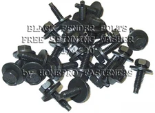 FITS FORD FENDER BODY BOLTS 1/4-20  25 pcs BLACK (9527F)