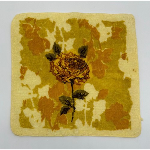 Vintage Hand Towel Washcloth Set Yellow Rose Cannon USA Cotton Fringe 1970s Bath - Picture 2 of 10