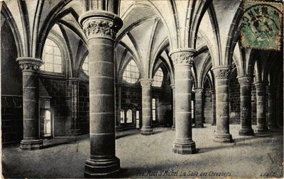Old postcard ed. AQUA 772 Mont-St-MICHEL La Salle des Chevaliers (214633)