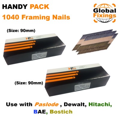 Handliche Packung 1040 x 90 mm verzinkte Ringrahmennägel für DEWALT, Paslode, Hitachi 