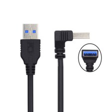CY USB 3.0 Type-A Male to Straight 3.0 Type-A Male Data 5Gbps Angled Cable 40cm