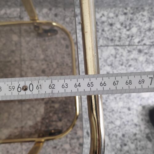 Servierwagen Mid Century Teewagen Vintage Goldfarben Barwagen Rauchglas Retro - Bild 13 von 18