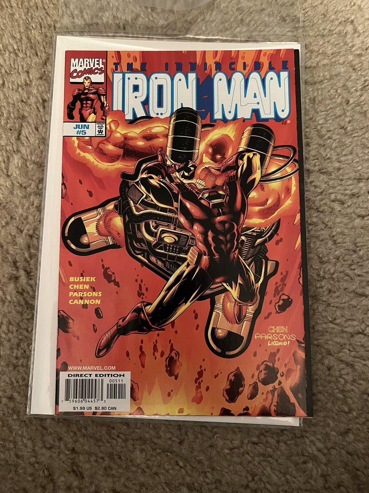 Invincible Iron-Man Comic 5 Cover A First Print 1998 Kurt Busiek Chen Marvel