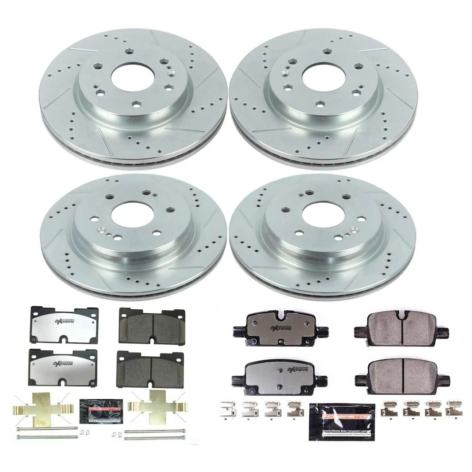 K8171-36 Powerstop discos de freno y kits de pastillas juego de 4 ruedas delanteras y traseras para Chevy Foto 4 de 4