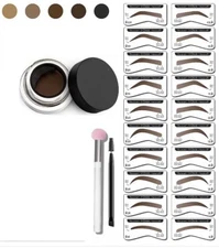 Waterproof Eyebrow Stamp Shaping Kit Eye Brow Pomade Kit Definer Makeup Set