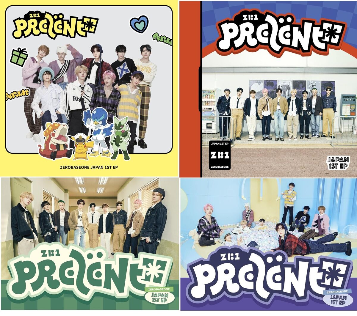 ZEROBASEONE PREZENT CD 4 Set Limited A+B+Standard+Anime ZEROBASEONE PREZENT CD 4 Set Limited A+B+Standard+Anime
