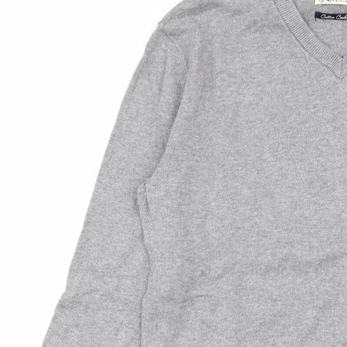 espirit Mens Grey V-Neck Cotton Blend Jumper Size S - Picture 6 of 12