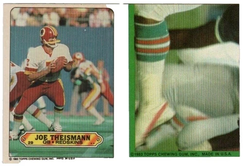 Topps Joe Theismann Football Sports Trading Card Singles