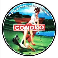 Conoco The Continental Oil Company Metal Sign 14 & 18
