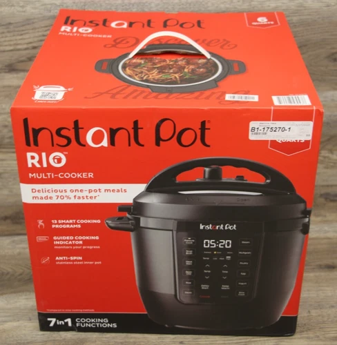 NEW Instant Pot RIO 6 Quart 7-in-1 Pressure Cooker V6 112-0312-01