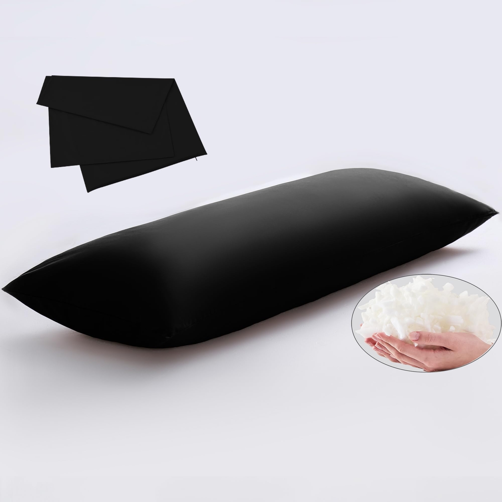 Memory Foam Full Body Pillow with Removable 100% Cotton Cover for Comfortable Sleep