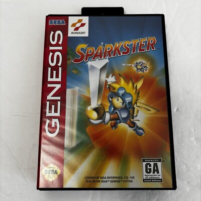 Sparkster (Sega Genesis, 1994) Konami Complete with Manual
