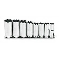 Blackhawk by Proto 206-CNB, Metric Combo Socket Set, 8 Pieces, 3/8 in Drive