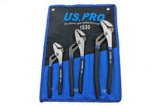 3pc Water Pump Pliers Set Groove Pipe Wrench Grips 200 250 300mm 8 10 12 Inch US