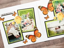Butterfly Scrapbook Pages, 12 by 12 Girl Pages, Friends Layouts, Friends Pages