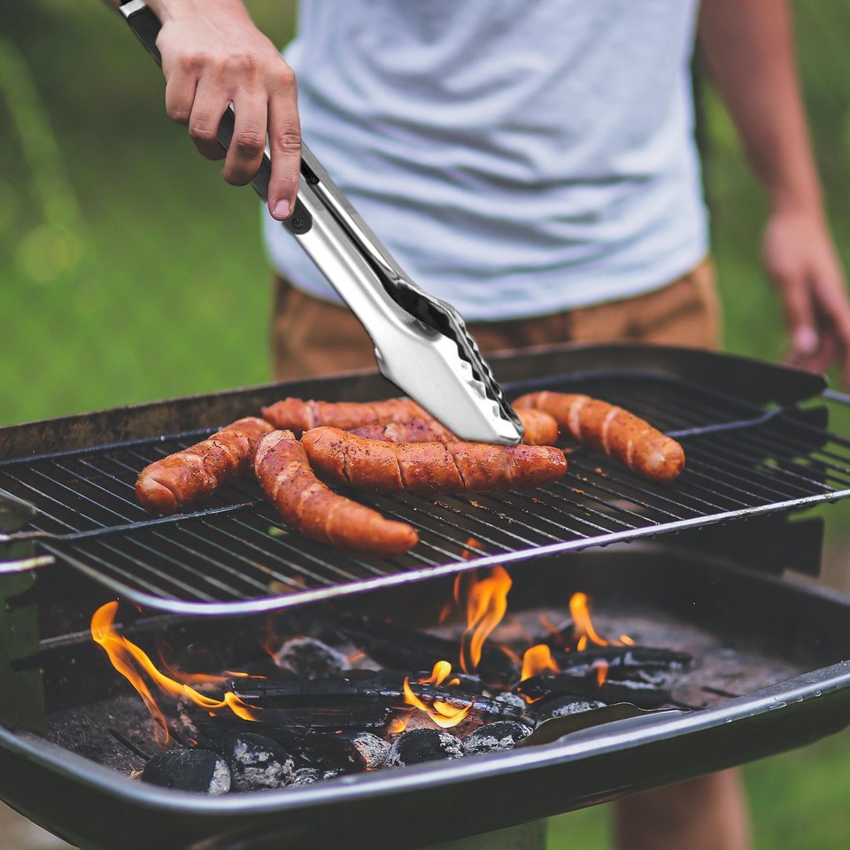 Long BBQ Tongs Locking Food Tongs Heavy Duty Stainless Steel Tongs