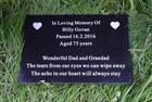 Engraved Natural Granite Memorial Plaque Grave Marker Headstone 30cm x 15cm
