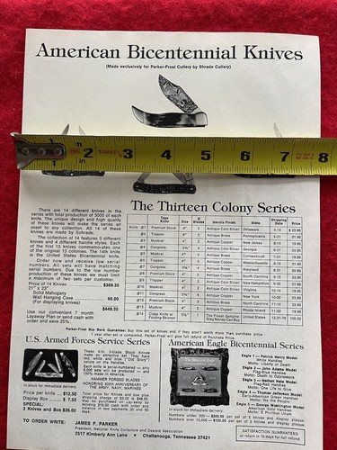 VTG 1976 Print Ad American Bicentennial Knives 13 Colony & Armed Forces Series - Picture 7 of 7