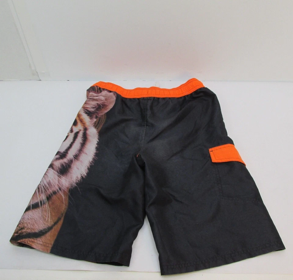 Pantalones Cortos OP Niños 10-12 Negro Naranja Tigre Gato Forrado Traje de Baño Bañador Foto 4 de 4