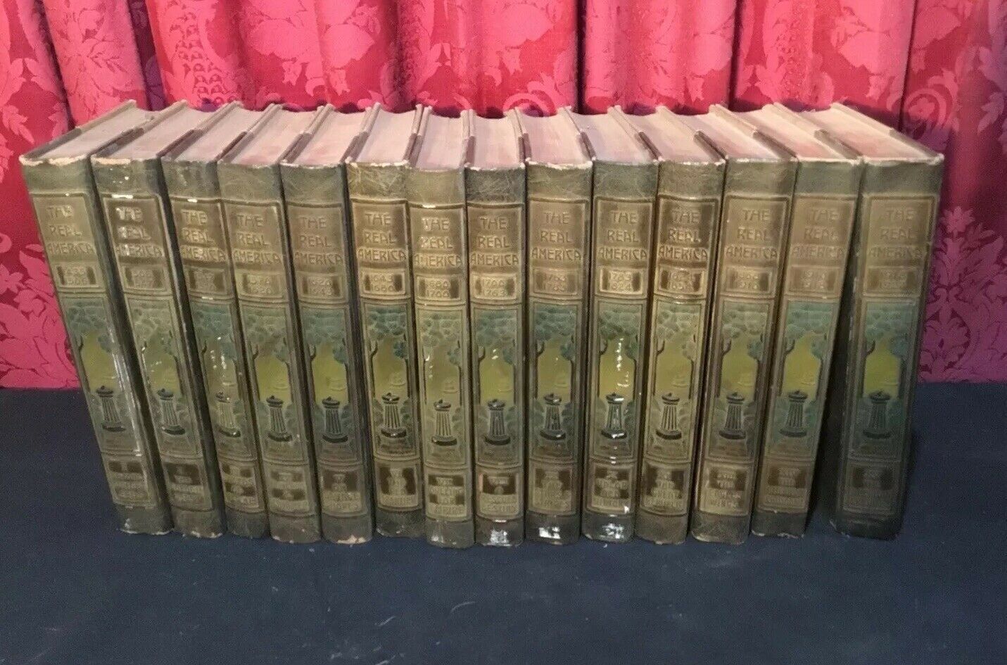 VINTAGE ANTIQUE THE REAL AMERICA BOOKS 14 VOLUMES 1927
