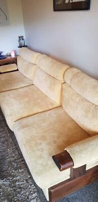 Yelkow Faux Suede Yellow Couch Sofas Gumtree Australia Bayside