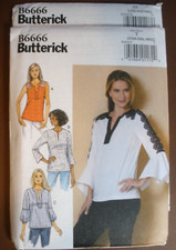 Butterick Sewing Pattern B6666 EASY Blouse Pullover Top / Tunic 4-14 or 16-26